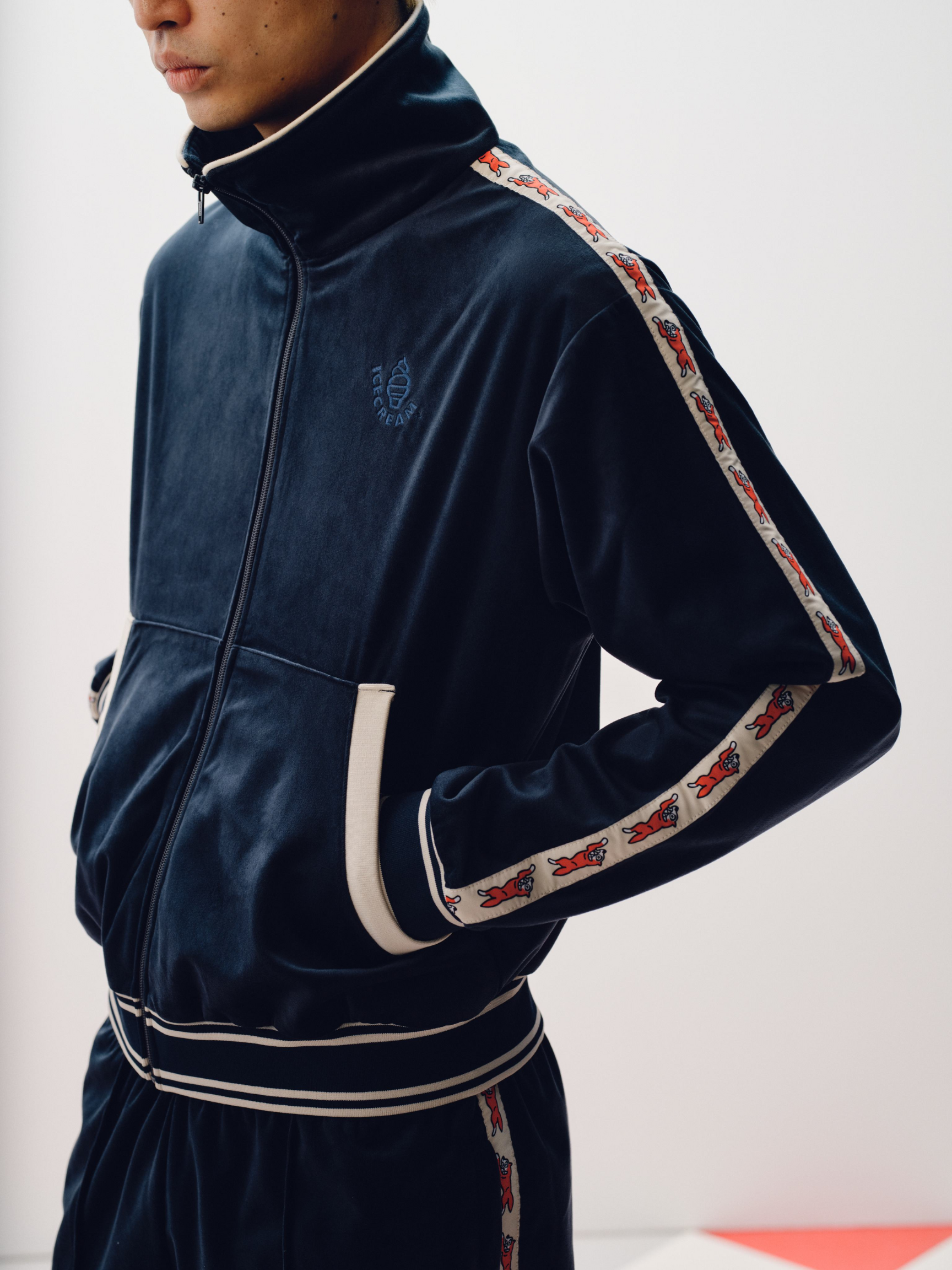 Running Dog Taped Velour Track Top - Image 3