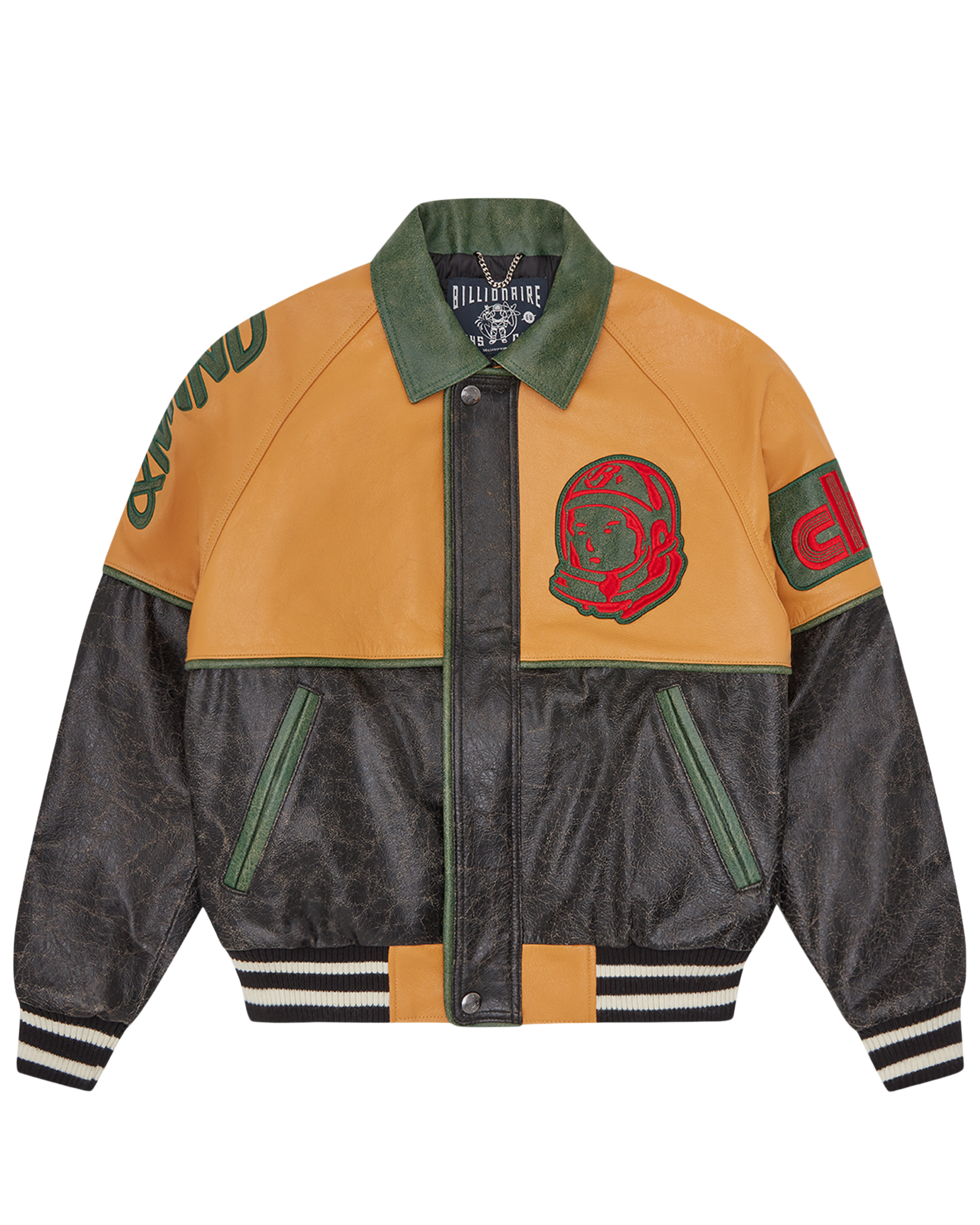 Club Cracked Leather Varsity Jacket