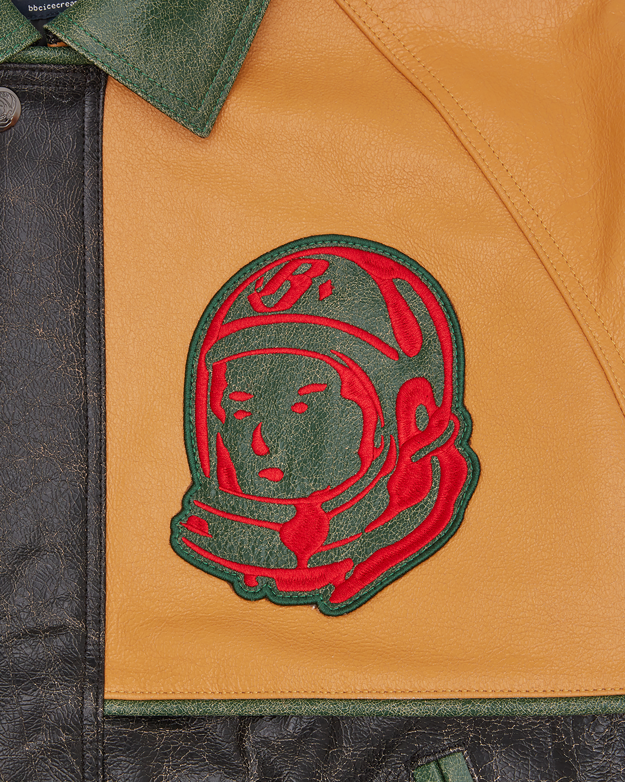 Club Cracked Leather Varsity Jacket - Image 6