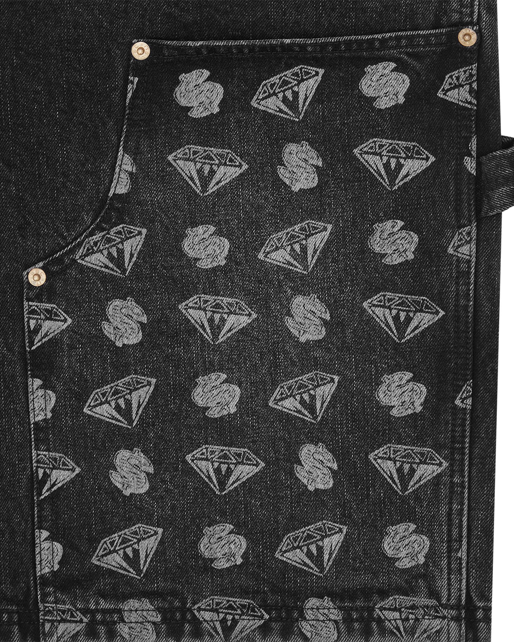 Diamonds & Dollars Denim Carpenter Short - Image 4