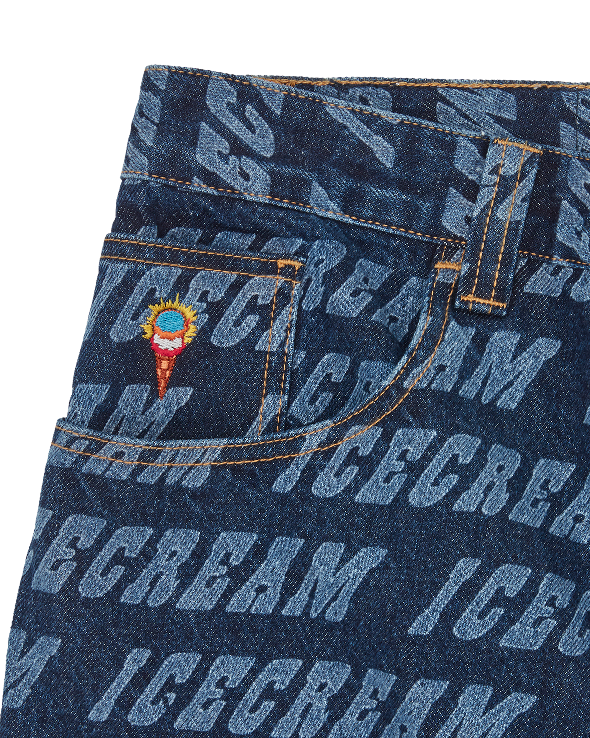 Repeat Logo Double Scoop Denim Pant - Image 4