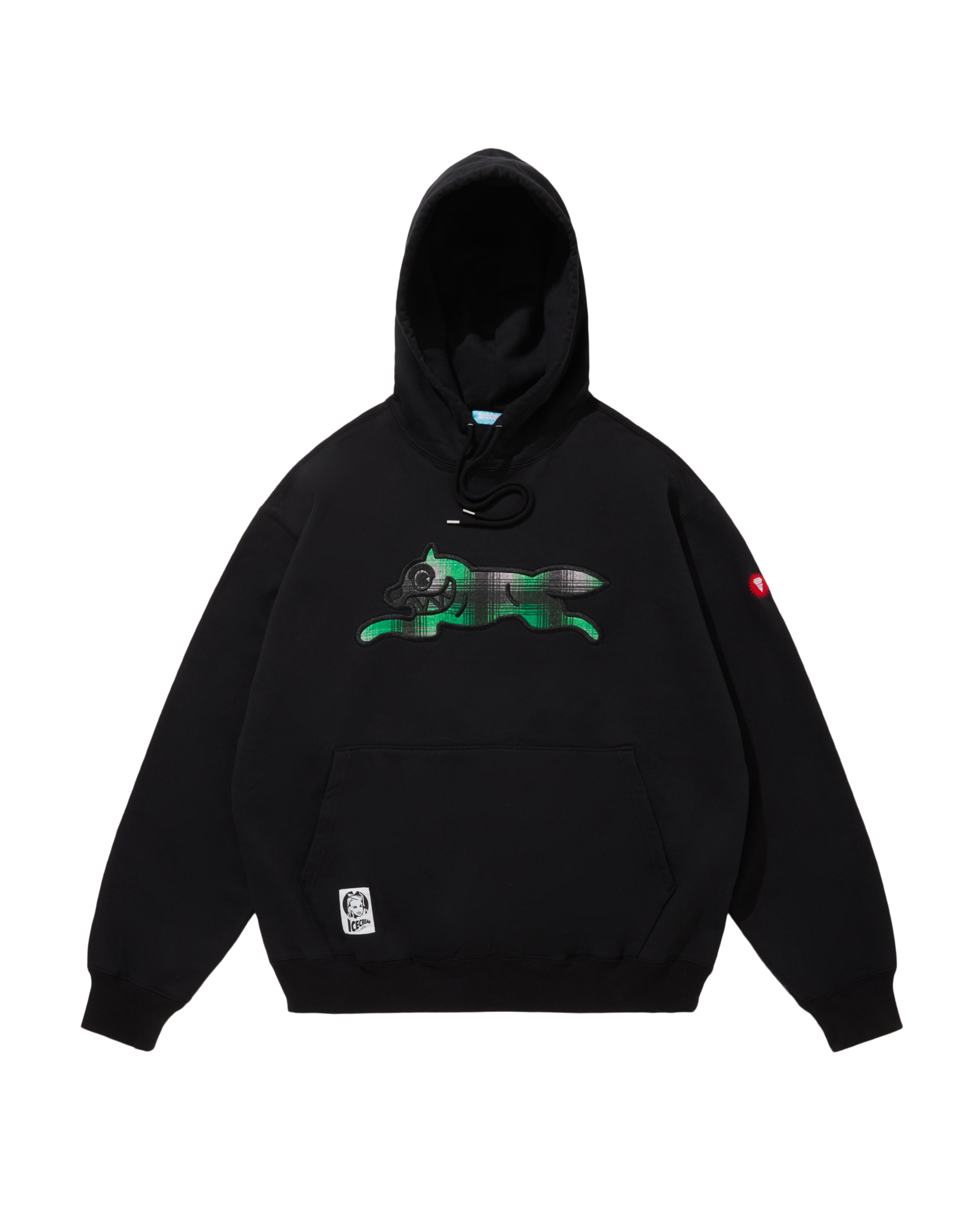 Applique Logo Hoodie Running Dog