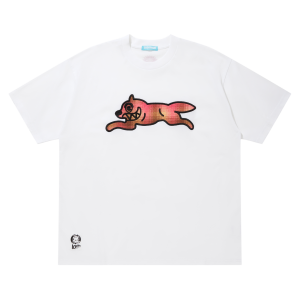 Applique Logo Cotton T-Shirt Running Dog