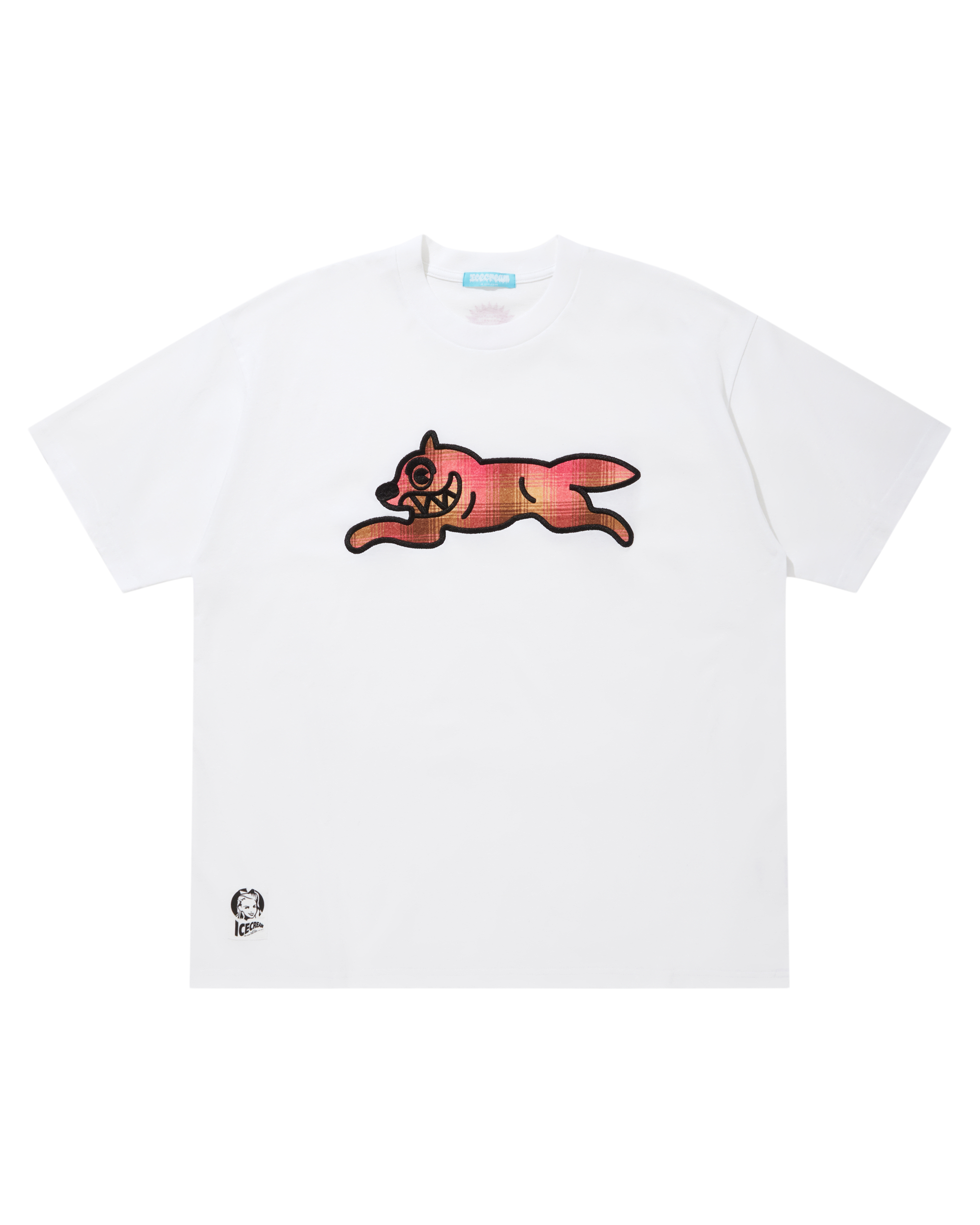 Applique Logo Cotton T-Shirt Running Dog